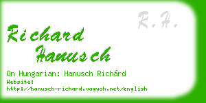 richard hanusch business card